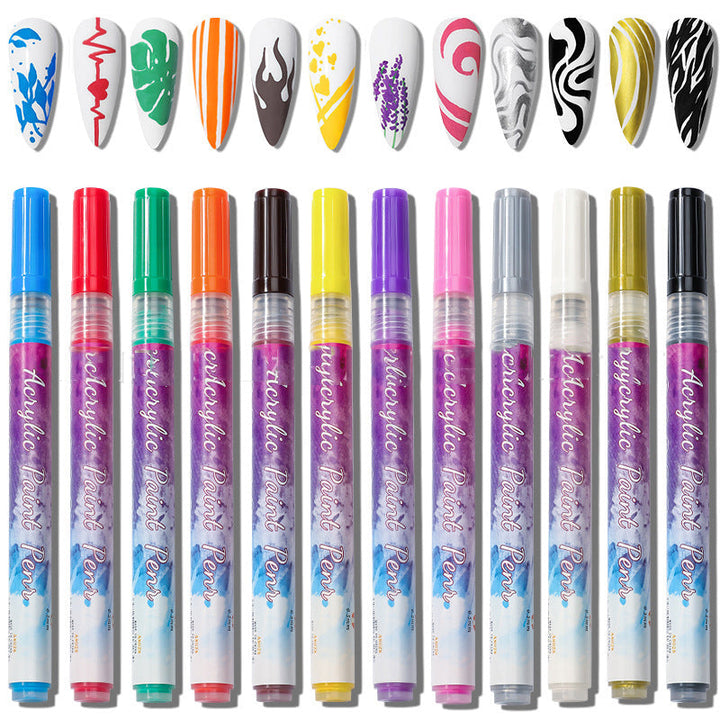 Marqueurs pour Nail Art avec couleurs éclatantes pour une décoration d'ongles vibrante et précise.
