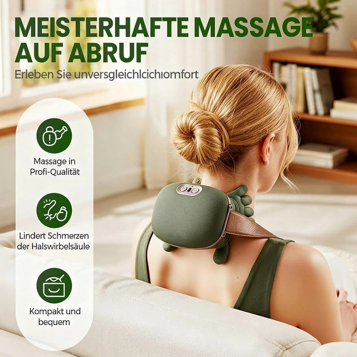Masseur thérapeutique sans fil cou et épaules, soulage tensions et douleurs musculaires.