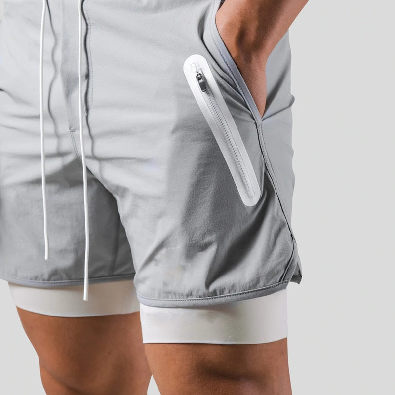 Pantalon de sport homme 2-en-1, confort optimal. Idéal pour fitness et gym.