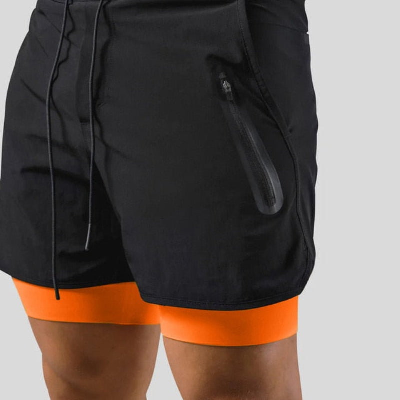 Pantalon de running homme 2-en-1, tissu respirant. Pour une performance maximale.