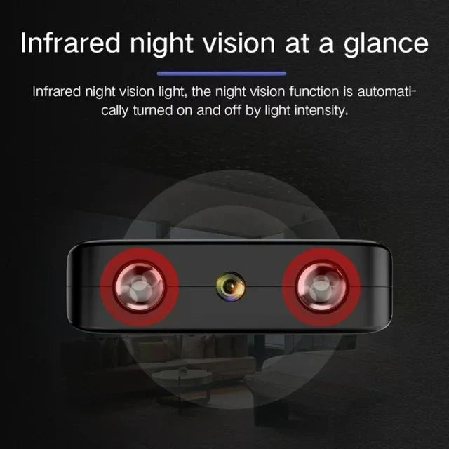 Caméra surveillance HD WiFi compacte, audio, vision nocturne, parfaite pour sécurité intérieure et protection.