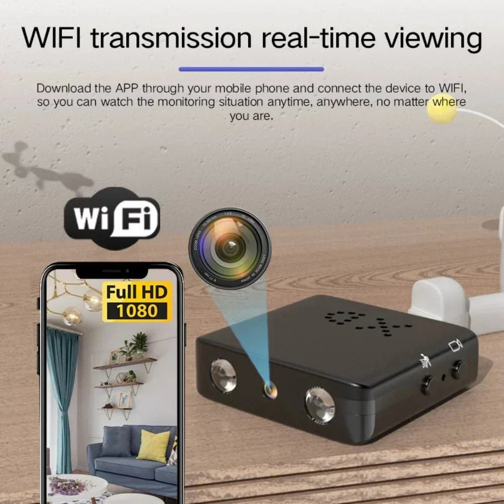 Surveillez votre maison avec cette micro caméra HD WiFi, audio, vision nocturne, enregistrement discret.
