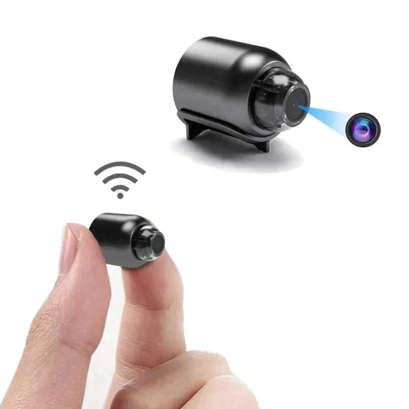 Caméra de sécurité Wi-Fi compacte avec vision nocturne HD pour protection domicile intelligente 24/7.