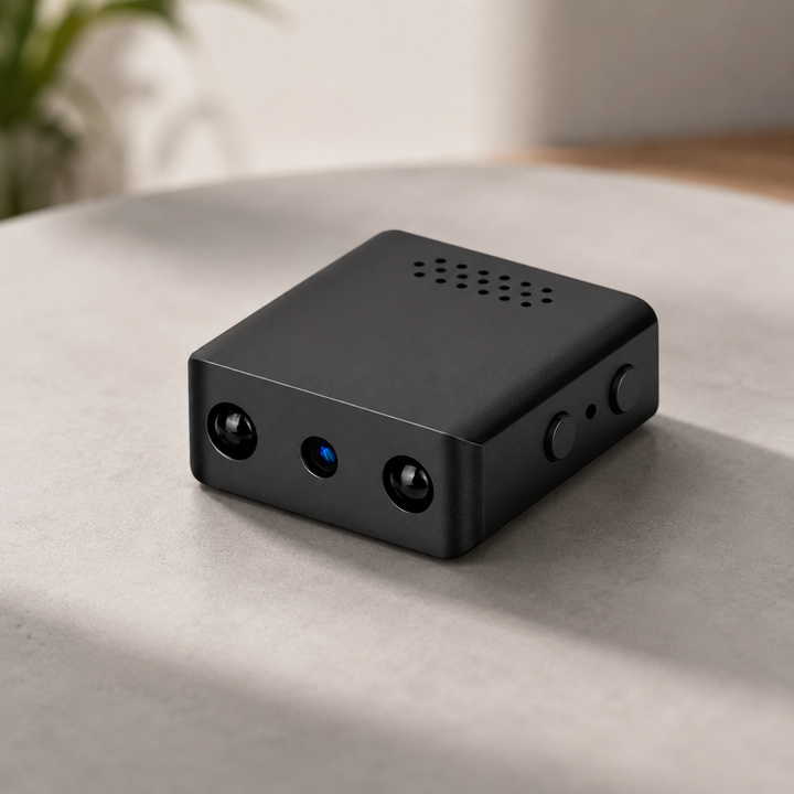 Mini caméra de surveillance HD discrète, idéale pour la sécurité maison ou bureau. Enregistreur vidéo compact.