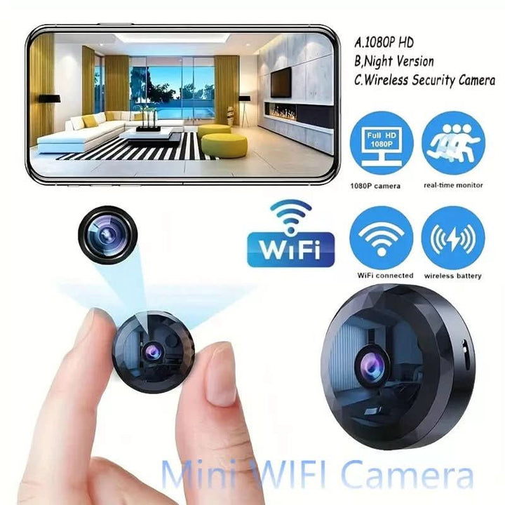 Caméra de surveillance WiFi 1080p HD discrète. Idéale pour la sécurité de la maison ou du bureau.