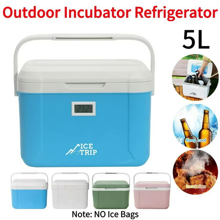 Mini-frigo portable électrique 12V/24V pour voiture et camping, maintient boissons et aliments au frais.