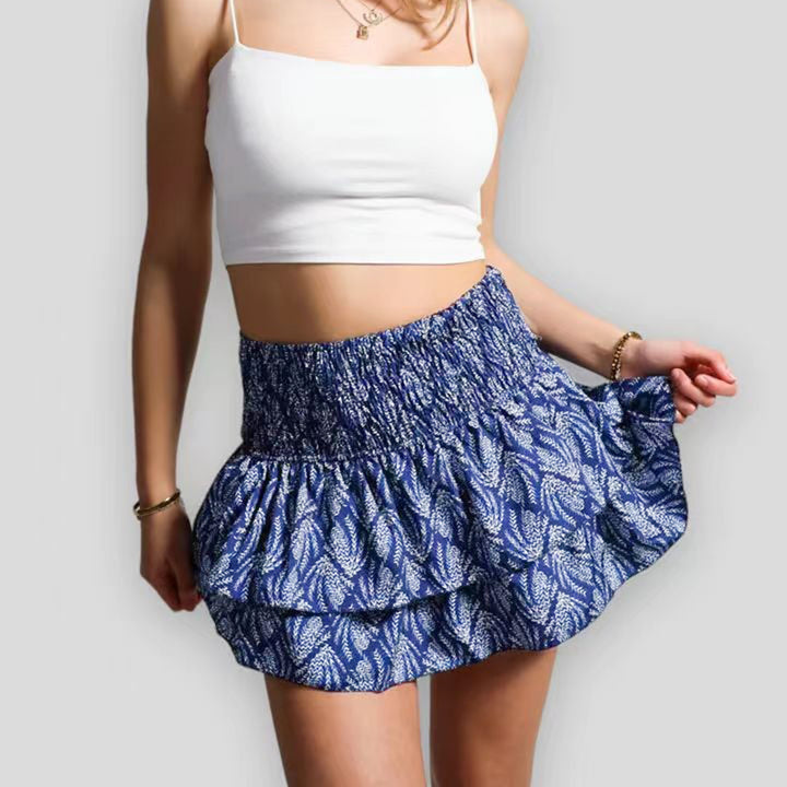 Mini-jupe d'été femme, tissu léger et confortable, style décontracté chic, parfaite pour le printemps.