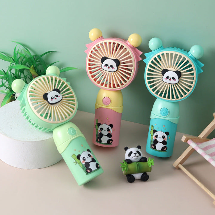 Ventilateur panda mignon pour femme, portable, apporte une brise fraîche partout en été.