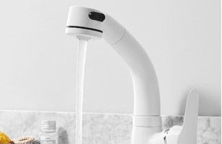 Mitigeur lavabo moderne, douchette extractible. Robinet salle de bain en laiton, pour une touche contemporaine.