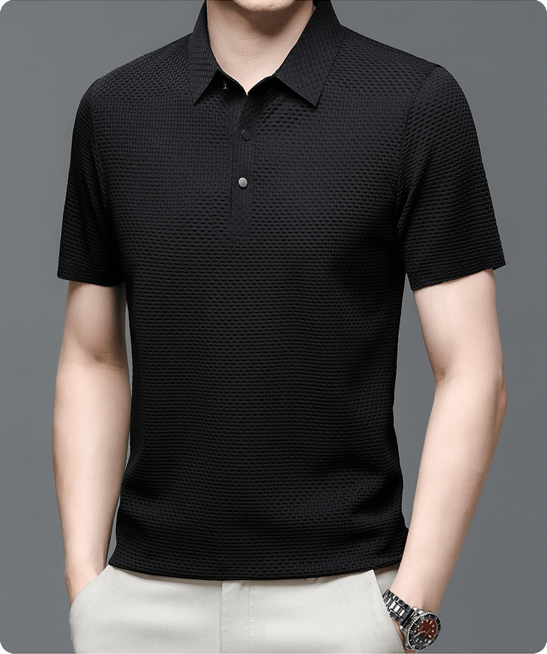 Polo homme été, manches courtes, respirant. Élégant et confortable pour la mode masculine.