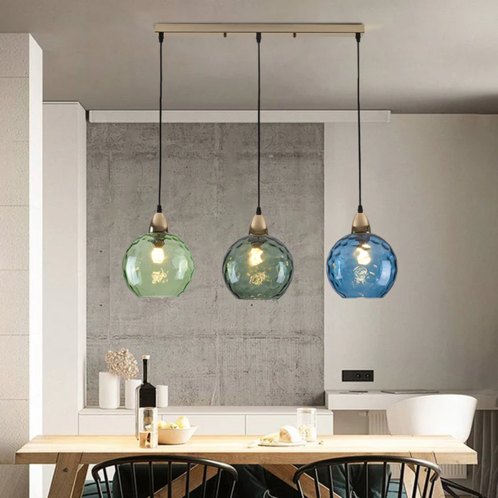Luminaire décoratif moderne, 3 lumières cascade pour salon avec LED.