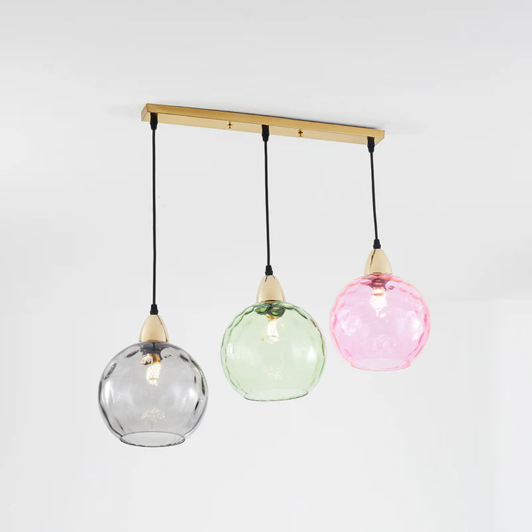 Éclairage intérieur moderne, cluster 3 globes pour salon ou salle à manger.