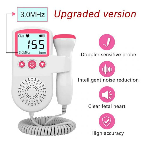Appareil Doppler fœtal compact et portable, essentiel pour le bien-être et le lien prénatal durant la grossesse.