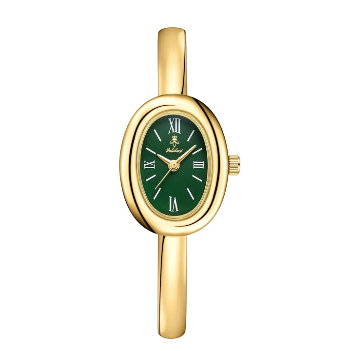 Montre femme polyvalente, bracelet jonc ovale sophistiqué. Tendance et classique, pour toutes occasions.