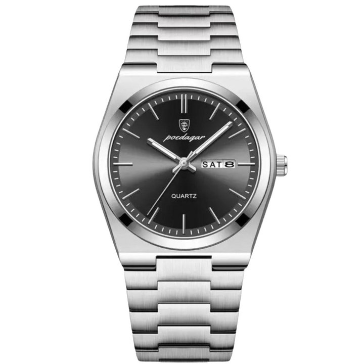 Montre homme classique à chiffres romains, cadran 41mm épuré. Un accessoire bracelet métal d'une élégance intemporelle.