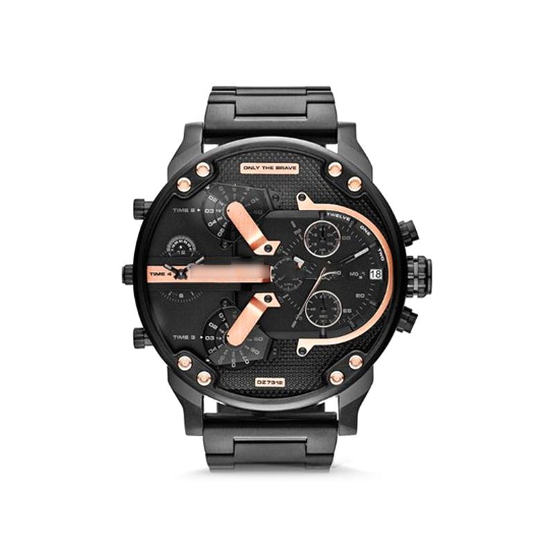 Montre chronographe quartz pour homme, horlogerie de précision, verre résistant et boîtier robuste.
