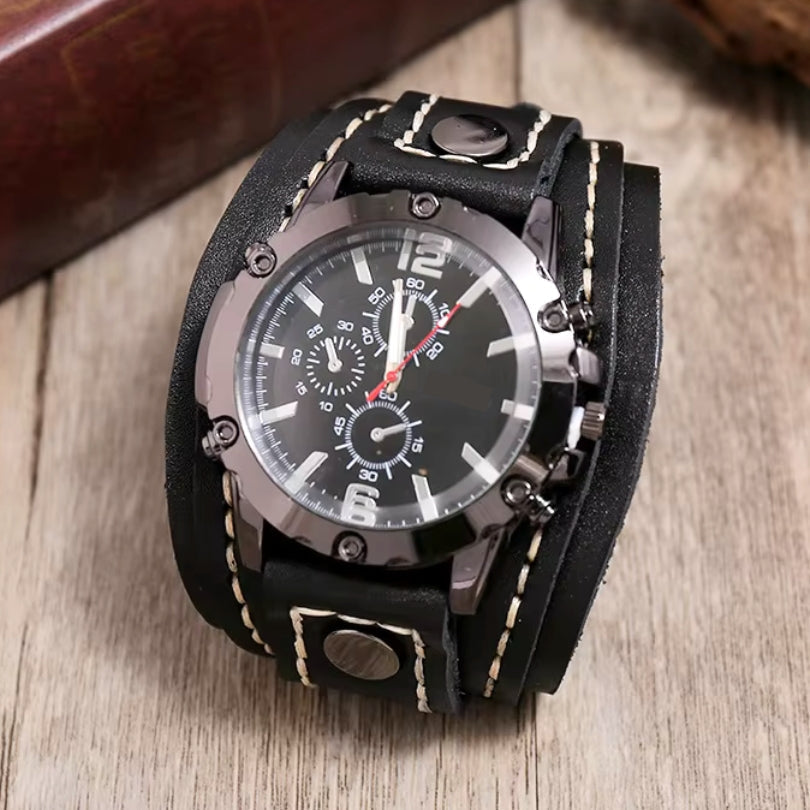 Montre classique homme avec cadran épuré et bracelet fiable. Un accessoire élégant et confortable au poignet.