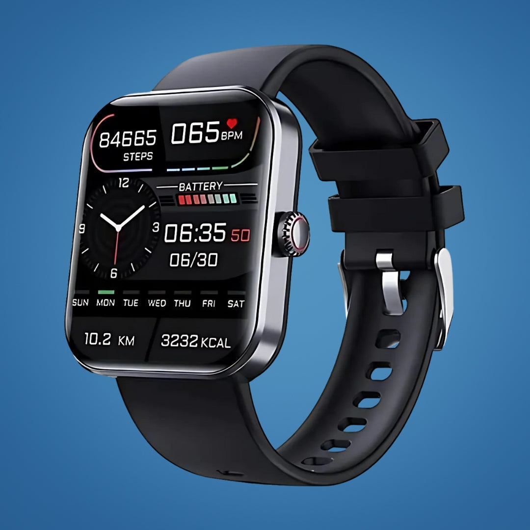 Montre connectée avec capteur de glycémie non invasif pour un suivi continu du diabète et de la santé.