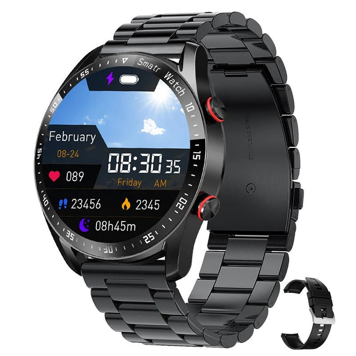 Montre connectée unisexe avec glucomètre intégré pour un suivi précis de la glycémie et de la santé.
