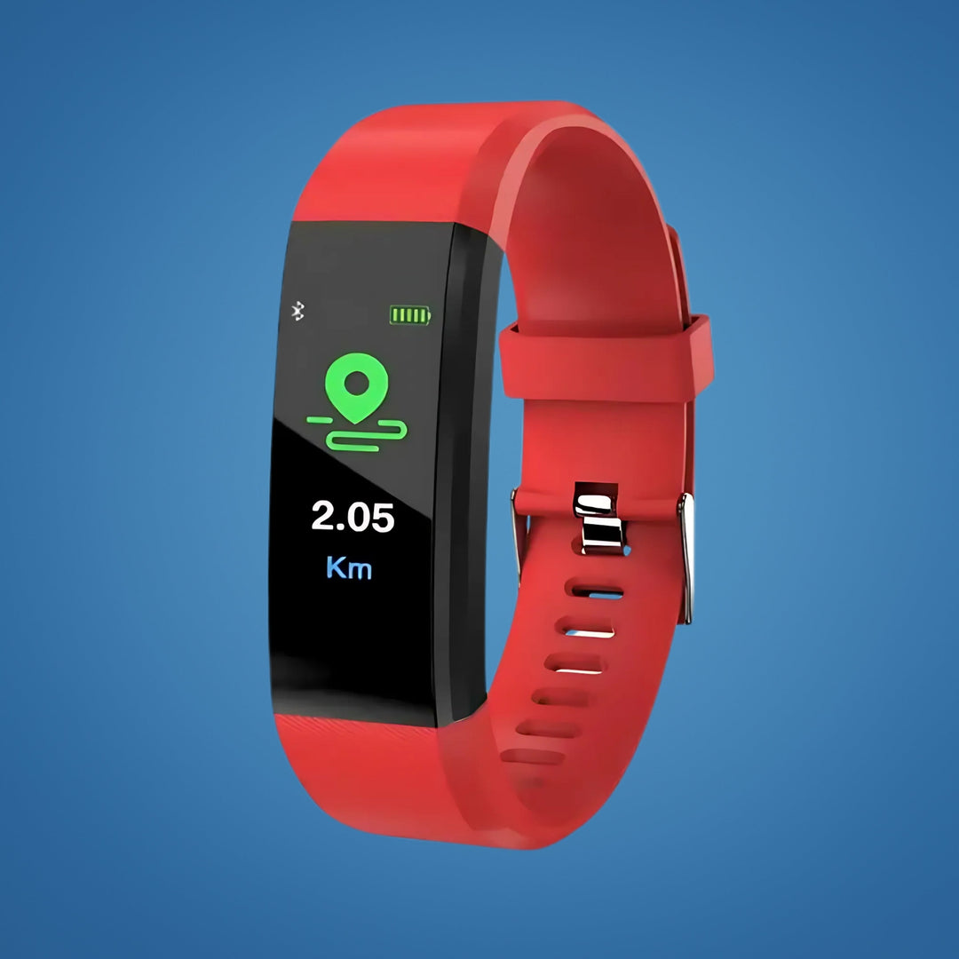 Montre connectée seniors avec bouton d'alerte SOS activé, offrant assistance et tranquillité d'esprit aux familles.