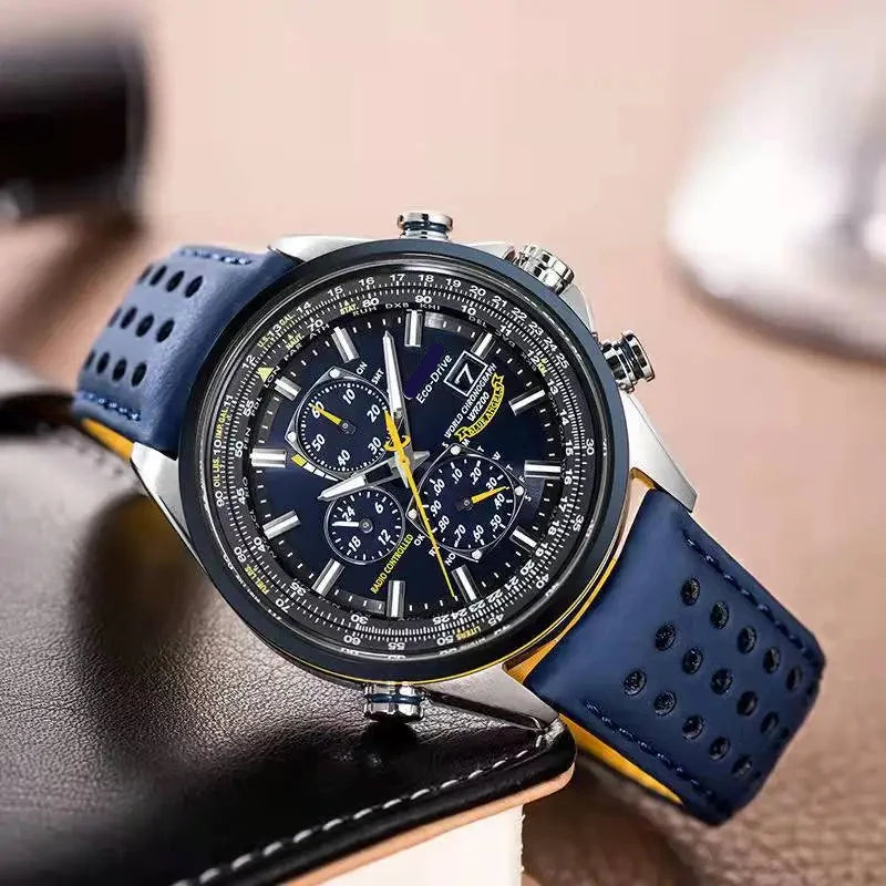 Montre homme luxe, bracelet cuir véritable, mouvement quartz fiable. Style moderne et raffiné, parfait accessoire de mode.