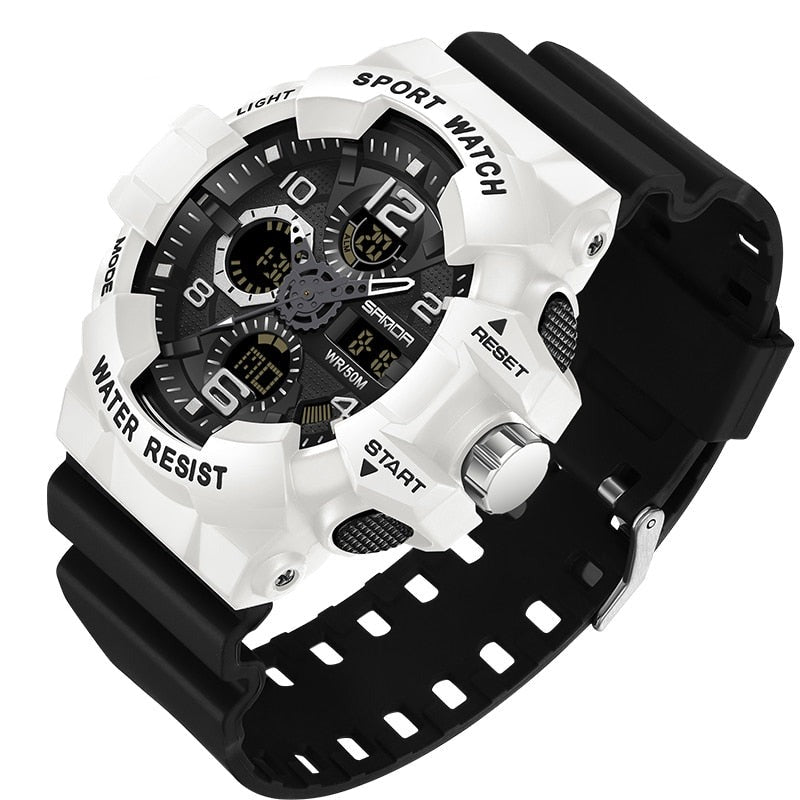 Accessoire montre numérique militaire homme, style robuste, étanche, pour aventurier et sportifs.