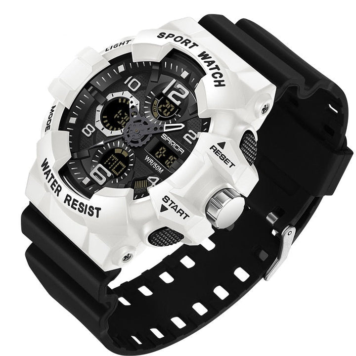 Accessoire montre numérique militaire homme, style robuste, étanche, pour aventurier et sportifs.