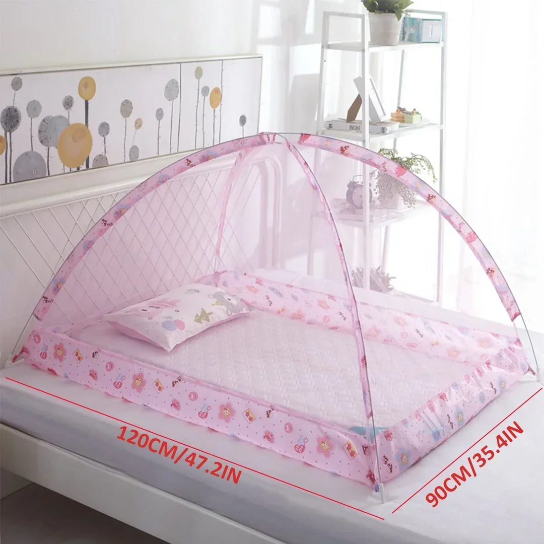 Moustiquaire anti-insectes pliable et portable pour bébé, idéale pour un sommeil sûr à la maison ou en voyage.
