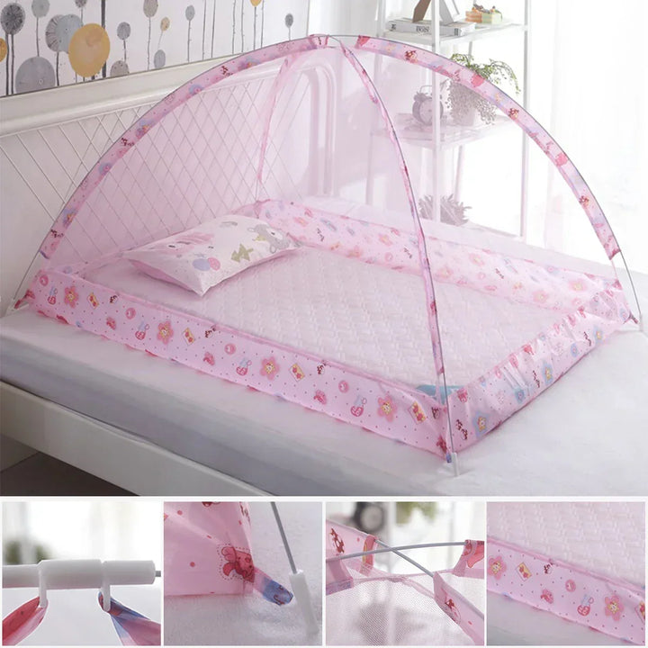 Moustiquaire enfant pliable, offre une protection respirante et portable contre les insectes pour un sommeil serein.