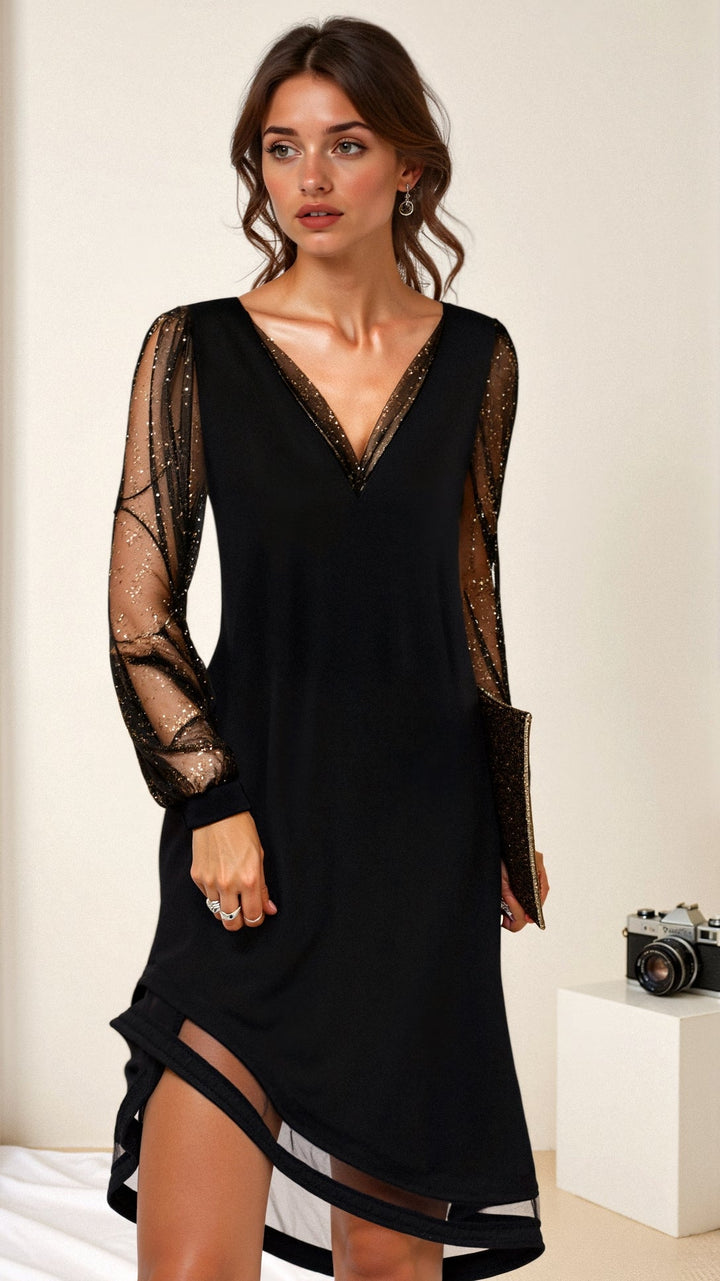 Robe de soirée longue Lia scintillante pour femme, parfaite pour un mariage, un gala ou une fête élégante.