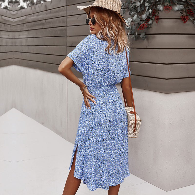 Robe midi fluide et fleurie Luretta, style estival chic, idéale pour une tenue décontractée ou élégante.