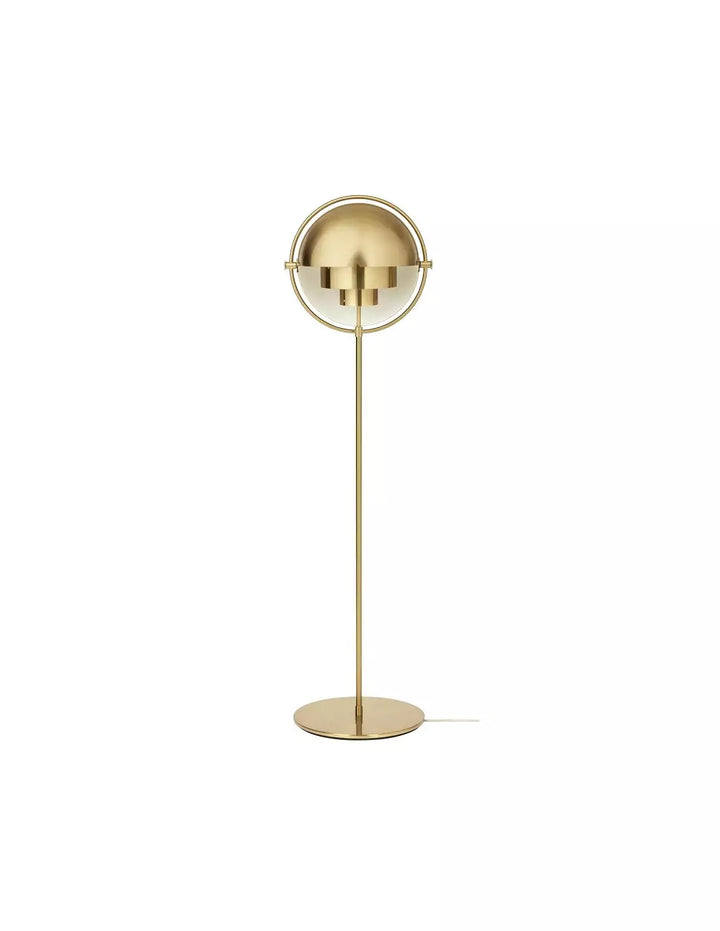 Design sculptural: lampadaire moderne avec double luminaires LED ajustables, parfait pour tout intérieur.