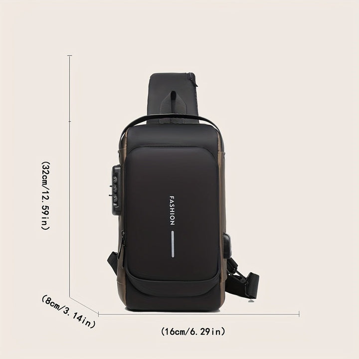 Sac de voyage homme anti-vol avec port USB intégré, parfait pour sécuriser vos affaires.