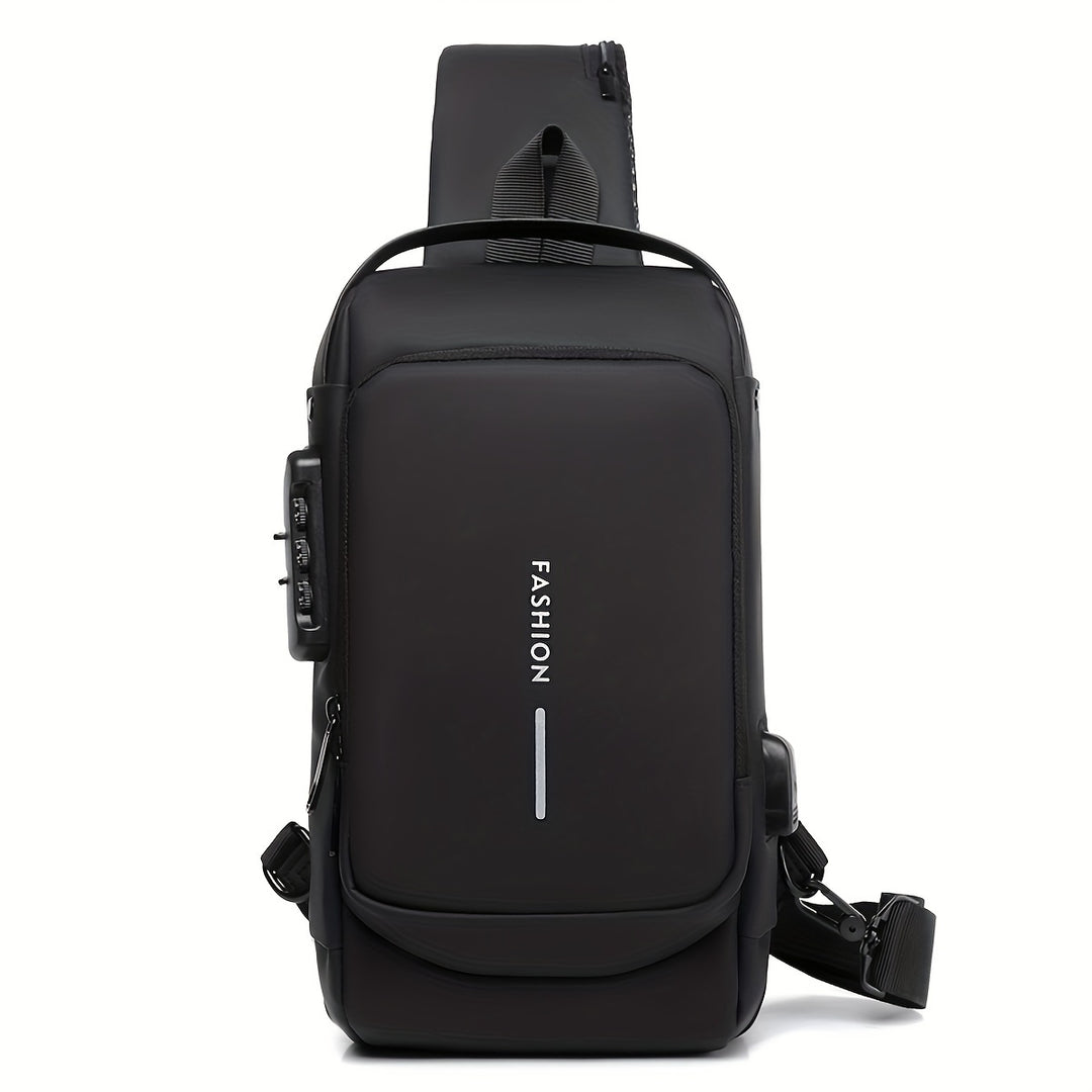 Sac crossbody homme stylé, compact, port USB. Idéal pour ville, sport, voyage, élégant.