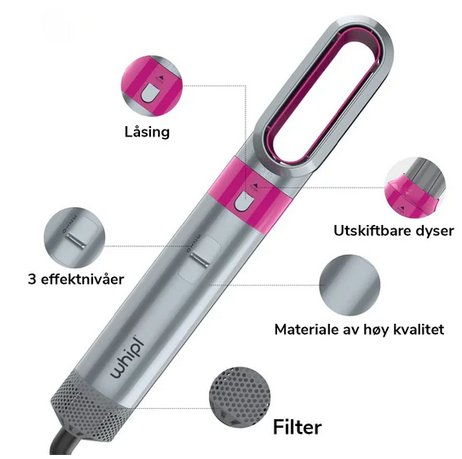 Sèche-cheveux, brosse volumatrice, fer à boucler et lisseur 5-en-1. L'airstyler professionnel polyvalent.