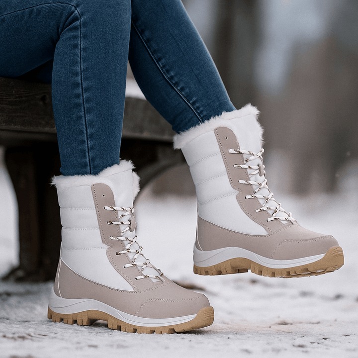 Chaussures bottes Liorne matelassées pour femme, très confortables, avec semelle adhérente pour hiver neigeux.