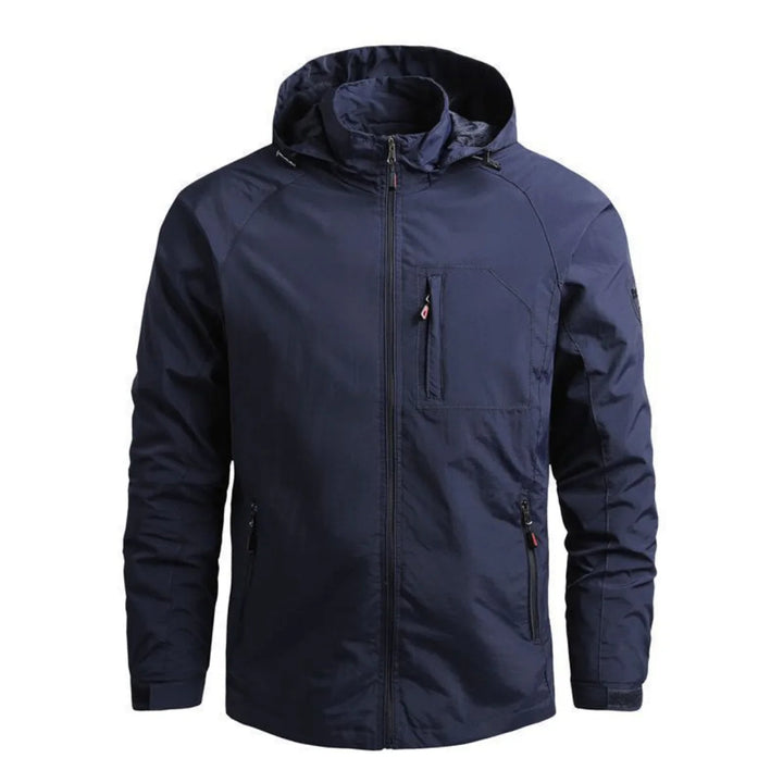 Veste cargo coupe-vent décontractée pour homme, polyvalente pour la ville et l'extérieur. Look moderne et fonctionnel.