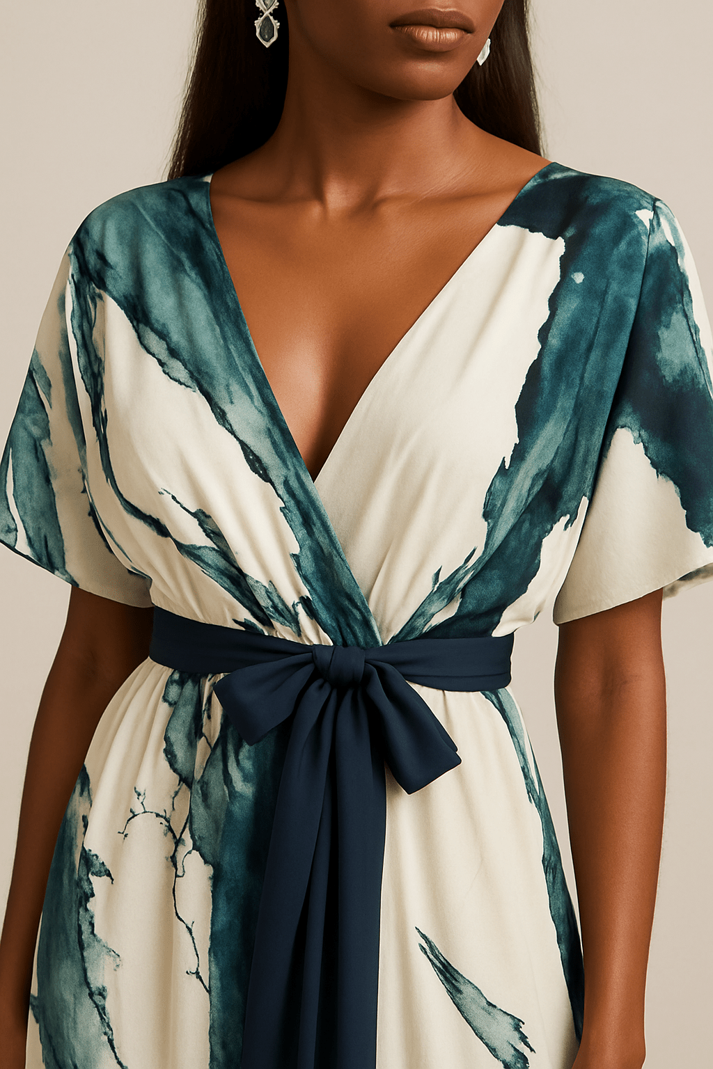 Robe fluide femme, coupe maxi, imprimé aquarelle coloré. Tenue de soirée élégante ou robe d'été polyvalente.