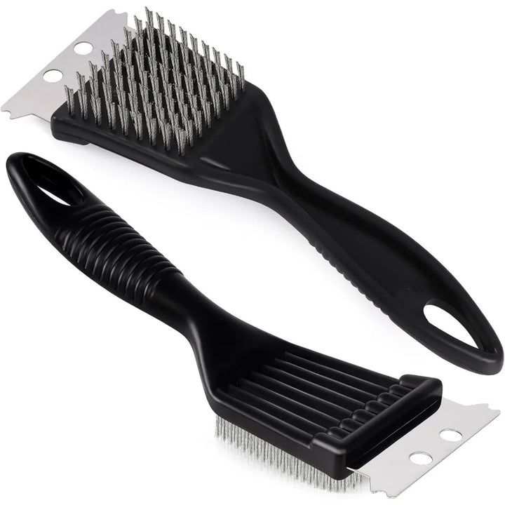 Brosse nettoyante puissante en ABS noir pour un nettoyage rapide et efficace des barbecues d'extérieur.