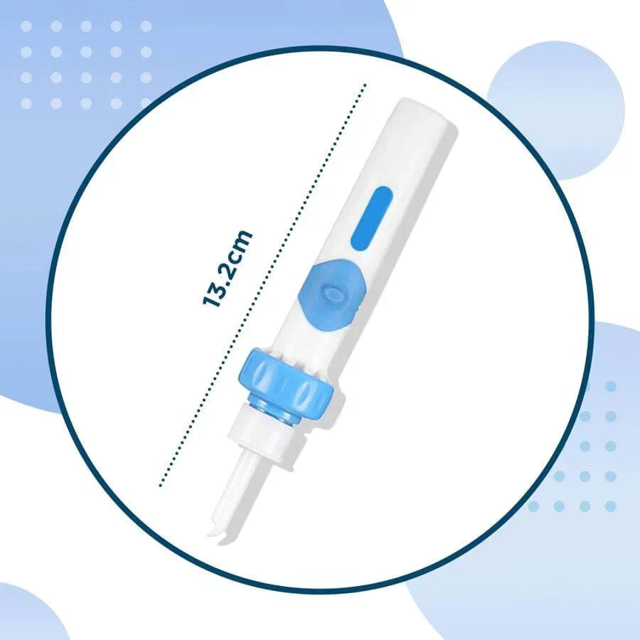 Nettoyeur d'oreilles électrique blanc et portable, pour une hygiène auriculaire sûre et un confort maximal.