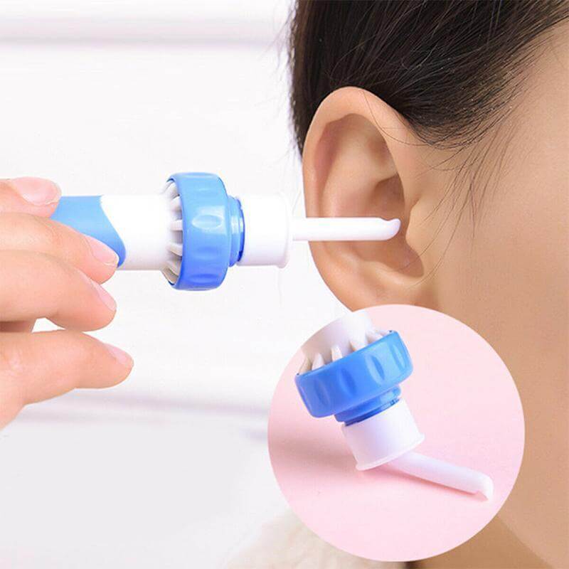 Nettoyeur d'oreilles électrique blanc, assurant sécurité et confort pour une hygiène auriculaire quotidienne.