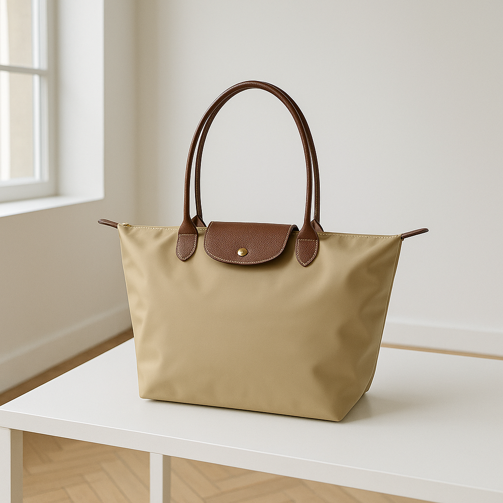 Modèle féminin portant un sac à main chic et élégant. Accessoire de mode tendance, parfait pour compléter un look raffiné au quotidien.
