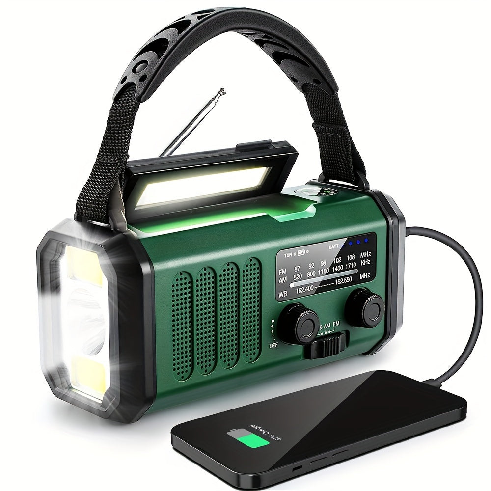 Kit de survie: radio d'urgence solaire et dynamo, AM/FM, alerte SOS, powerbank intégré.