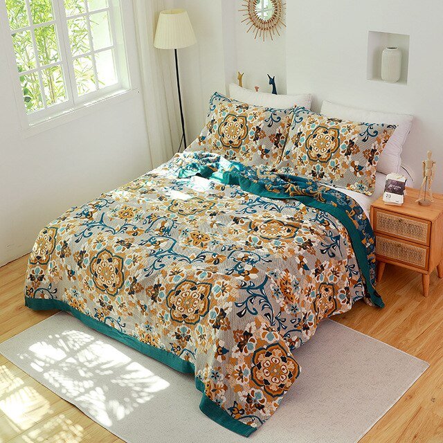 Ambiance scandinave avec cette couverture en coton bohème, un plaid chic pour votre décoration intérieure.