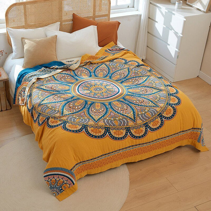 Couverture en coton scandinave bohème, jeté de lit ou canapé, apporte chaleur et élégance naturelle.