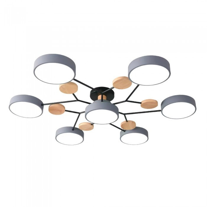 Plafonnier LED design scandinave, branches modernes, lumière naturelle et apaisante.