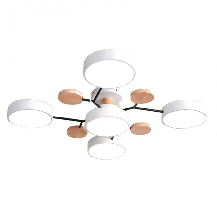 Luminaire LED décoratif, style scandinave, pour salon contemporain et lumineux.