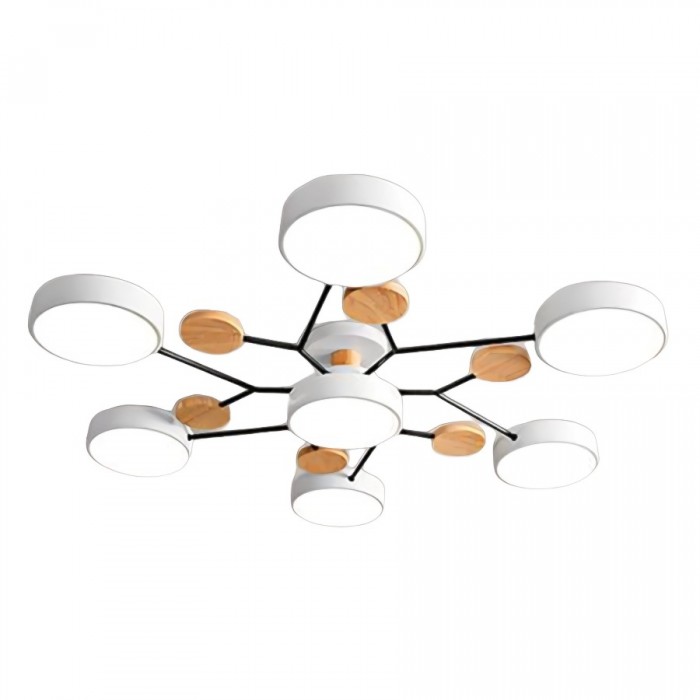 Lampe plafond LED économe, style nordique, éclairage d'ambiance chaleureux.
