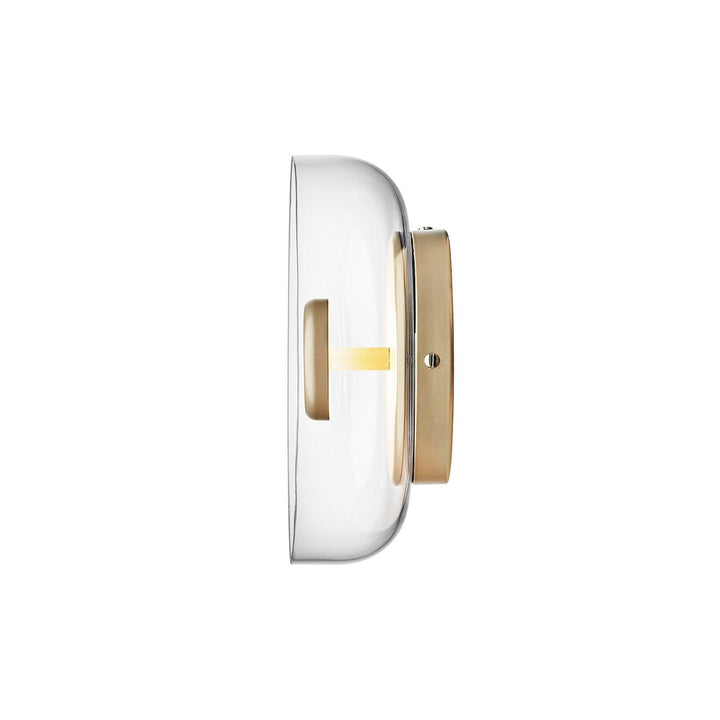 Lampe murale LED fixe, verre soufflé, lumière froide, luminaire design couloir.
