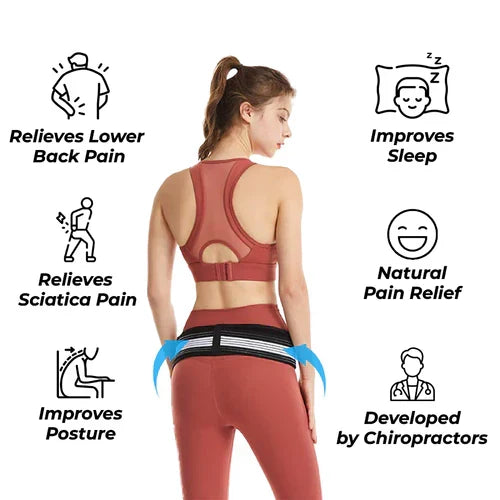 Ceinture de bien-être pour le dos, compression ciblée pour sciatique et douleur lombaire.